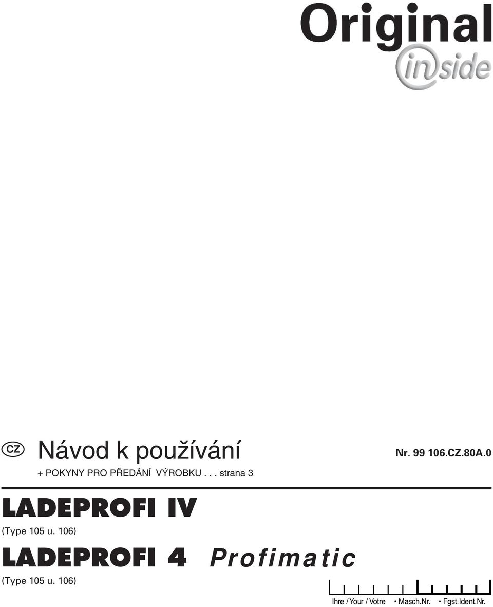 0 LADEPROFI IV (Type 105 u.