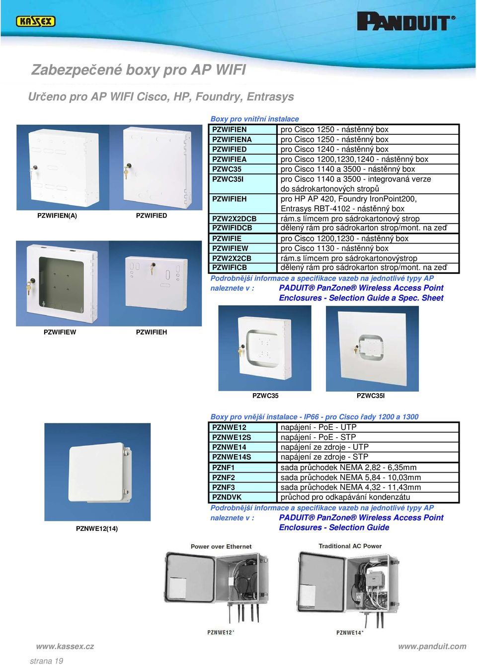 sádrokartonových stropů PZWIFIEH pro HP AP 420, Foundry IronPoint200, Entrasys RBT-4102 - nástěnný box PZW2X2DCB rám.s límcem pro sádrokartonový strop PZWIFIDCB dělený rám pro sádrokarton strop/mont.