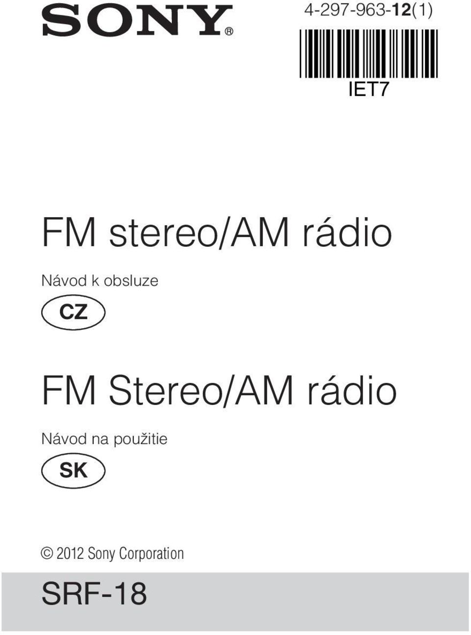 FM Stereo/AM rádio Návod na