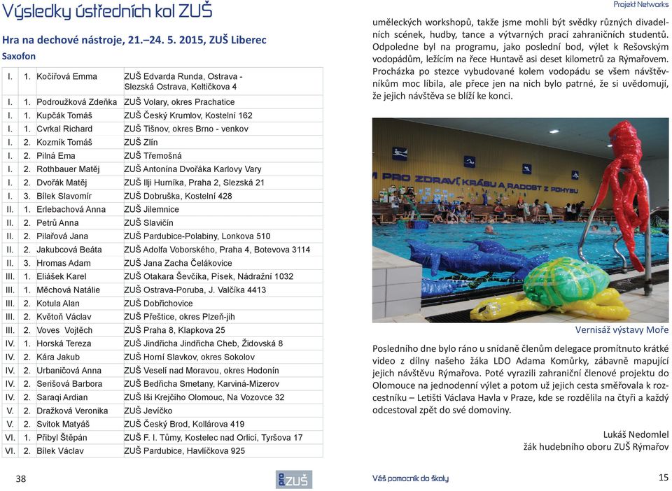 3. Bílek Slavomír Dobruška, Kostelní 428 II. 1. Erlebachová Anna Jilemnice II. 2. Petrů Anna Slavičín II. 2. Pilařová Jana Pardubice-Polabiny, Lonkova 510 II. 2. Jakubcová Beáta Adolfa Voborského, Praha 4, Botevova 3114 II.