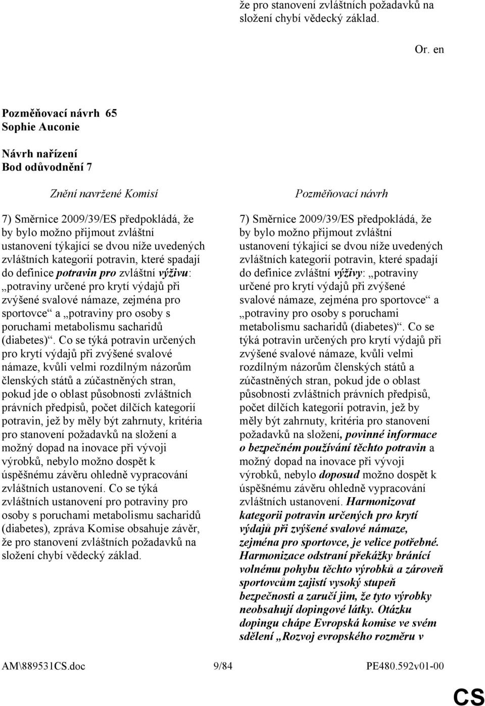 definice potravin pro zvláštní výživu: potraviny určené pro krytí výdajů při zvýšené svalové námaze, zejména pro sportovce a potraviny pro osoby s poruchami metabolismu sacharidů (diabetes).