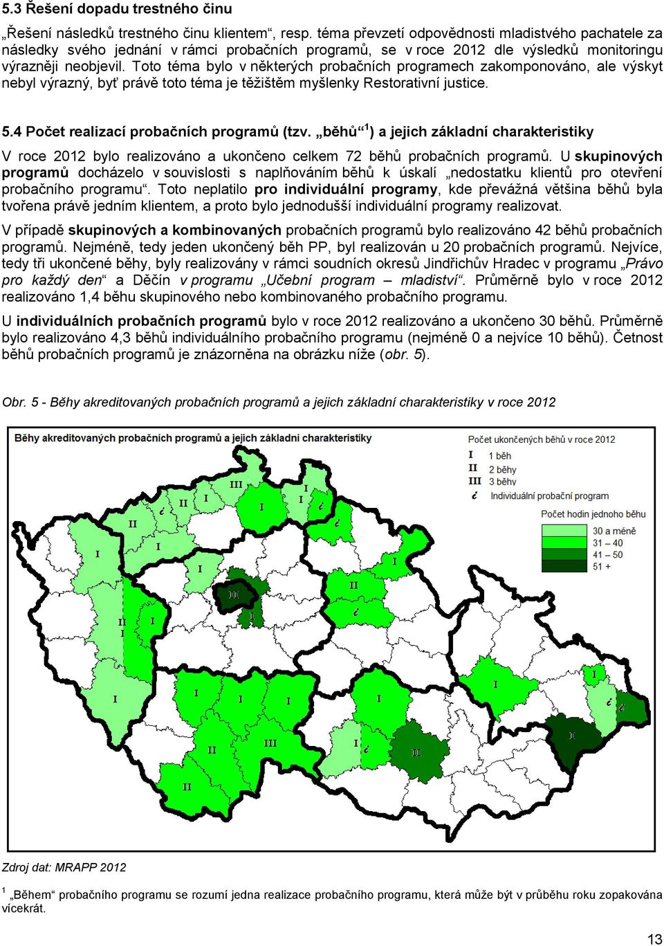 Toto téma bylo v některých probačních programech zakomponováno, ale výskyt nebyl výrazný, byť právě toto téma je těžištěm myšlenky Restorativní justice. 5.4 Počet realizací probačních programů (tzv.