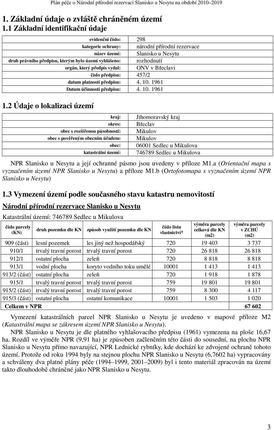 který předpis vydal: ONV v Břeclavi číslo předpisu: 457/2 datum platnosti předpisu: 4. 10. 1961 Datum účinnosti předpisu: 4. 10. 1961 1.