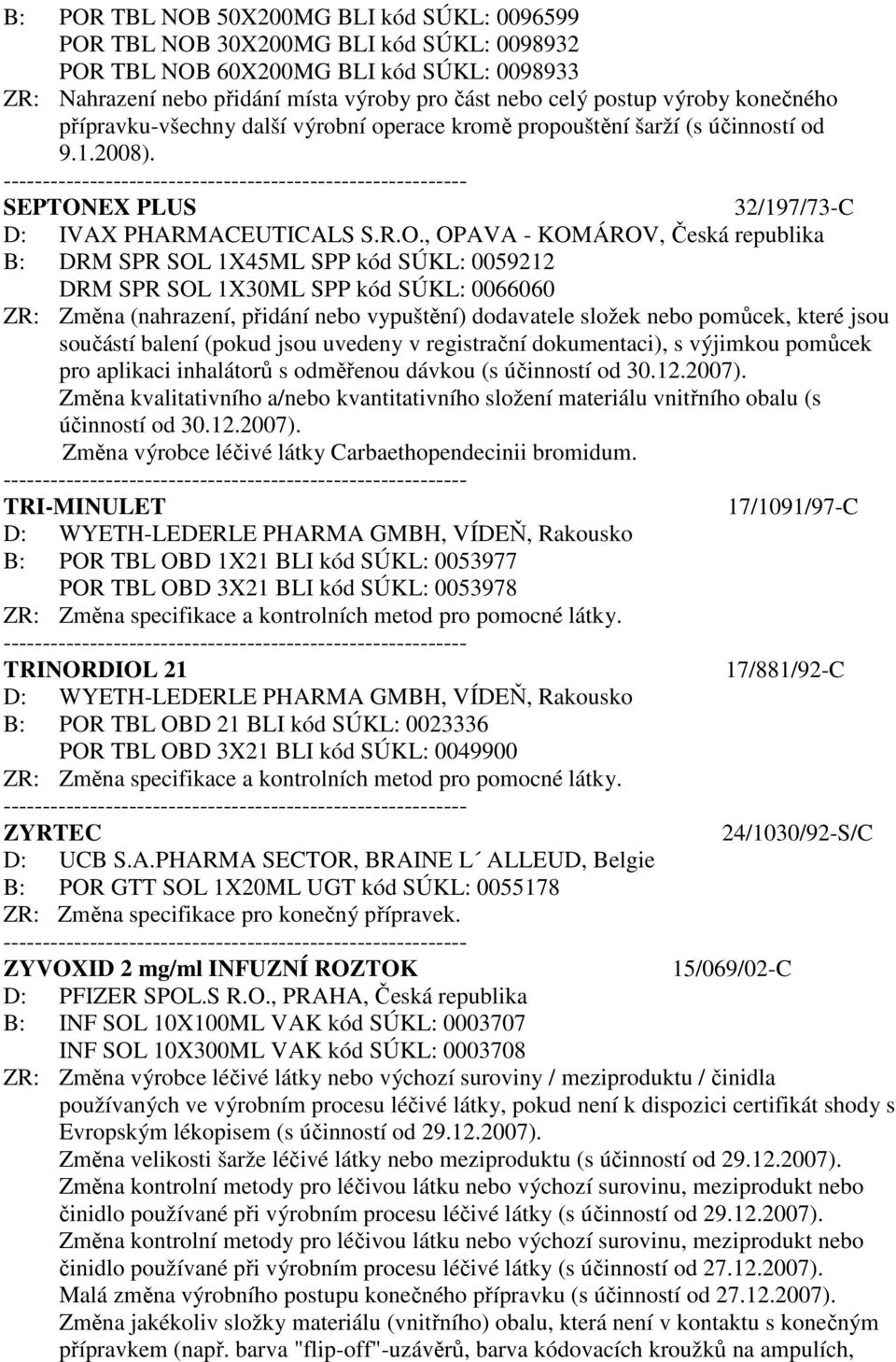 EX PLUS 32/197/73-C D: IVAX PHARMACEUTICALS S.R.O.