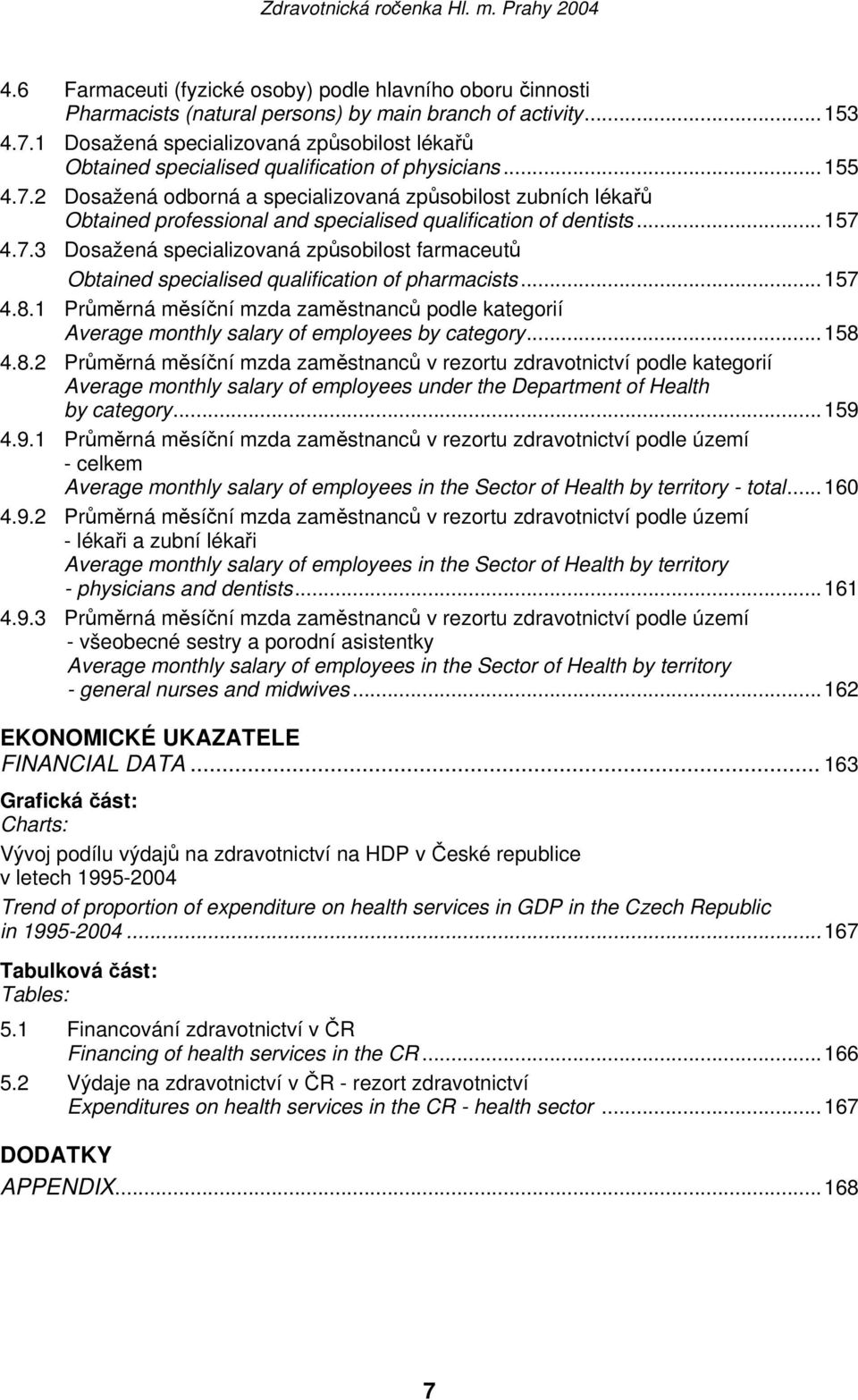 2 Dosažená odborná a specializovaná způsobilost zubních lékařů Obtained professional and specialised qualification of dentists...157 