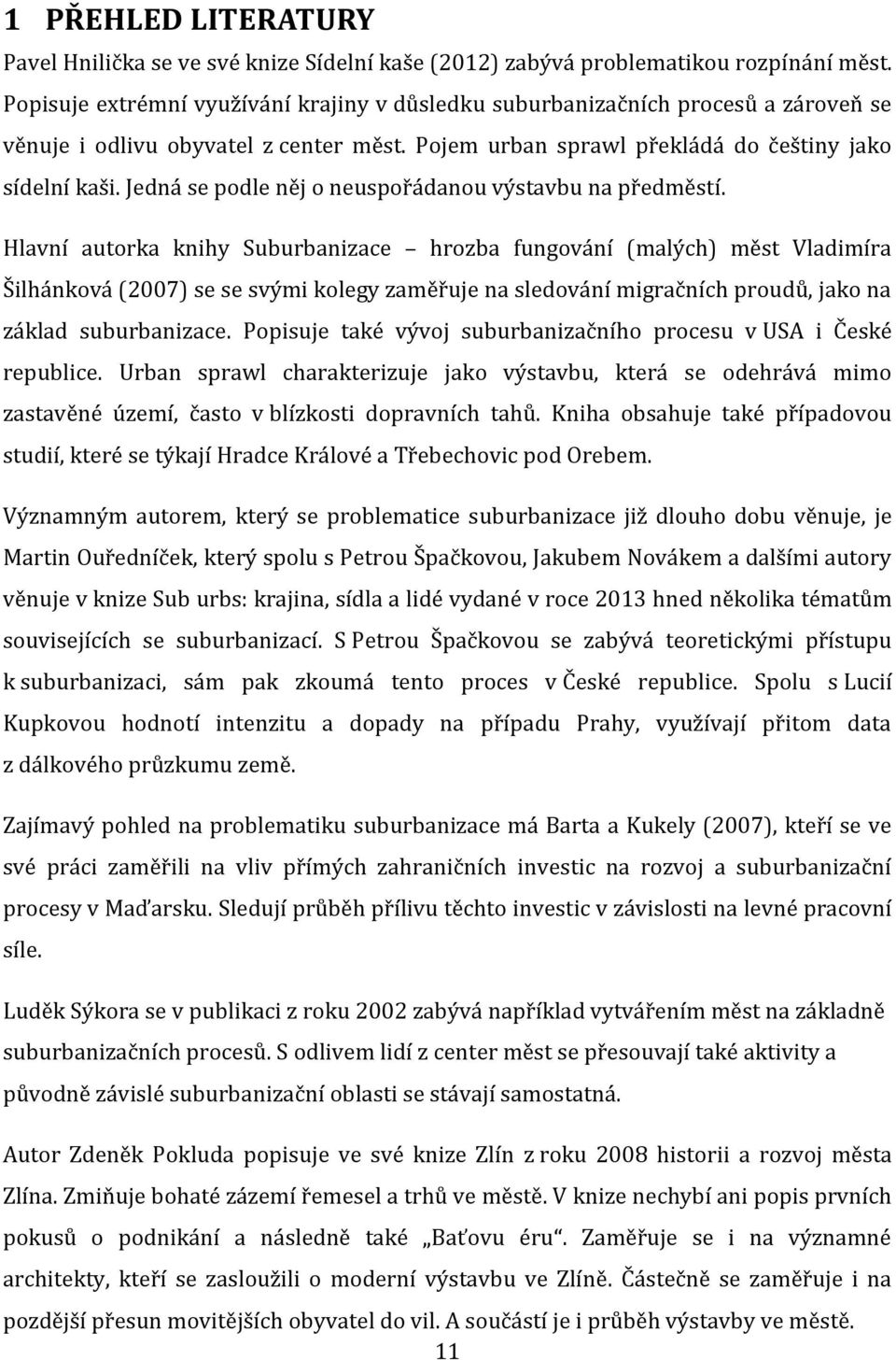 Jedná se podle něj o neuspořádanou výstavbu na předměstí.