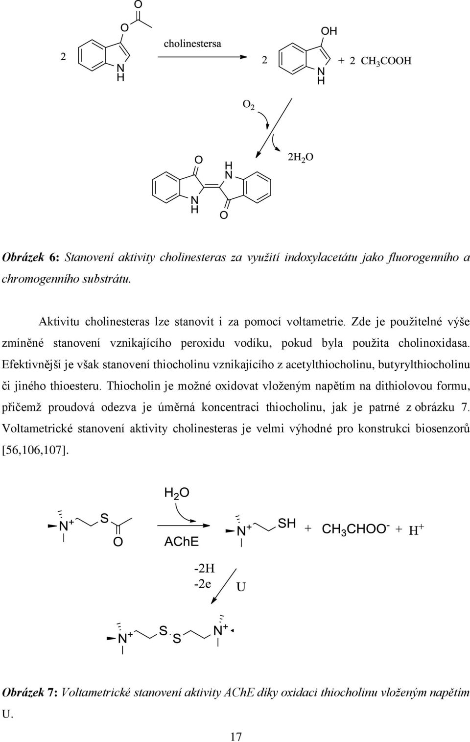 Efektivnější je však stanovení thiocholinu vznikajícího z acetylthiocholinu, butyrylthiocholinu či jiného thioesteru.