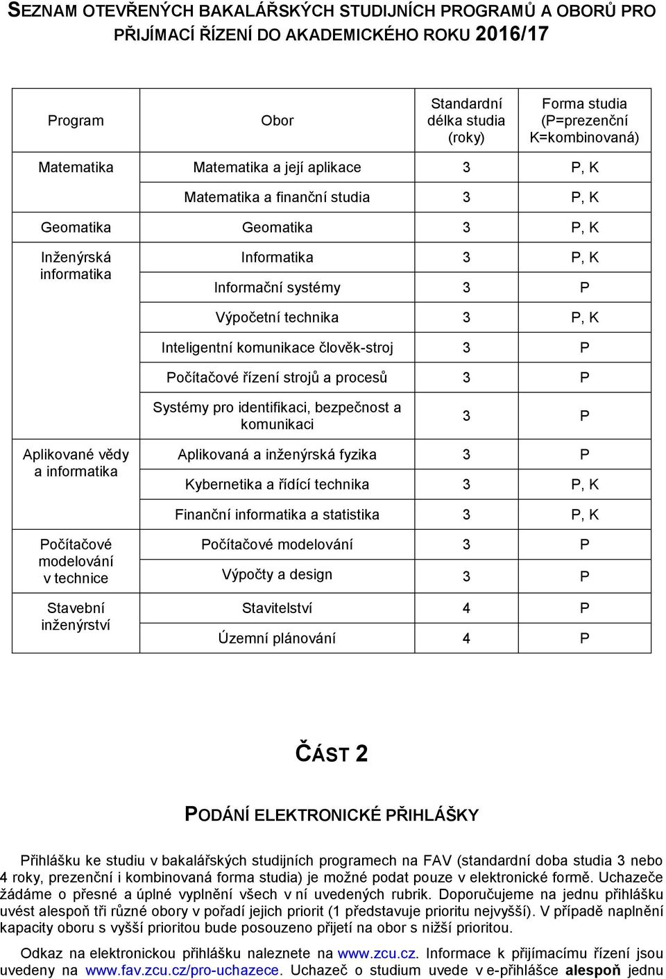 Inteligentní komunikace člověk-stroj 3 P Počítačové řízení strojů a procesů 3 P Systémy pro identifikaci, bezpečnost a komunikaci 3 P Aplikované vědy a informatika Aplikovaná a inženýrská fyzika 3 P