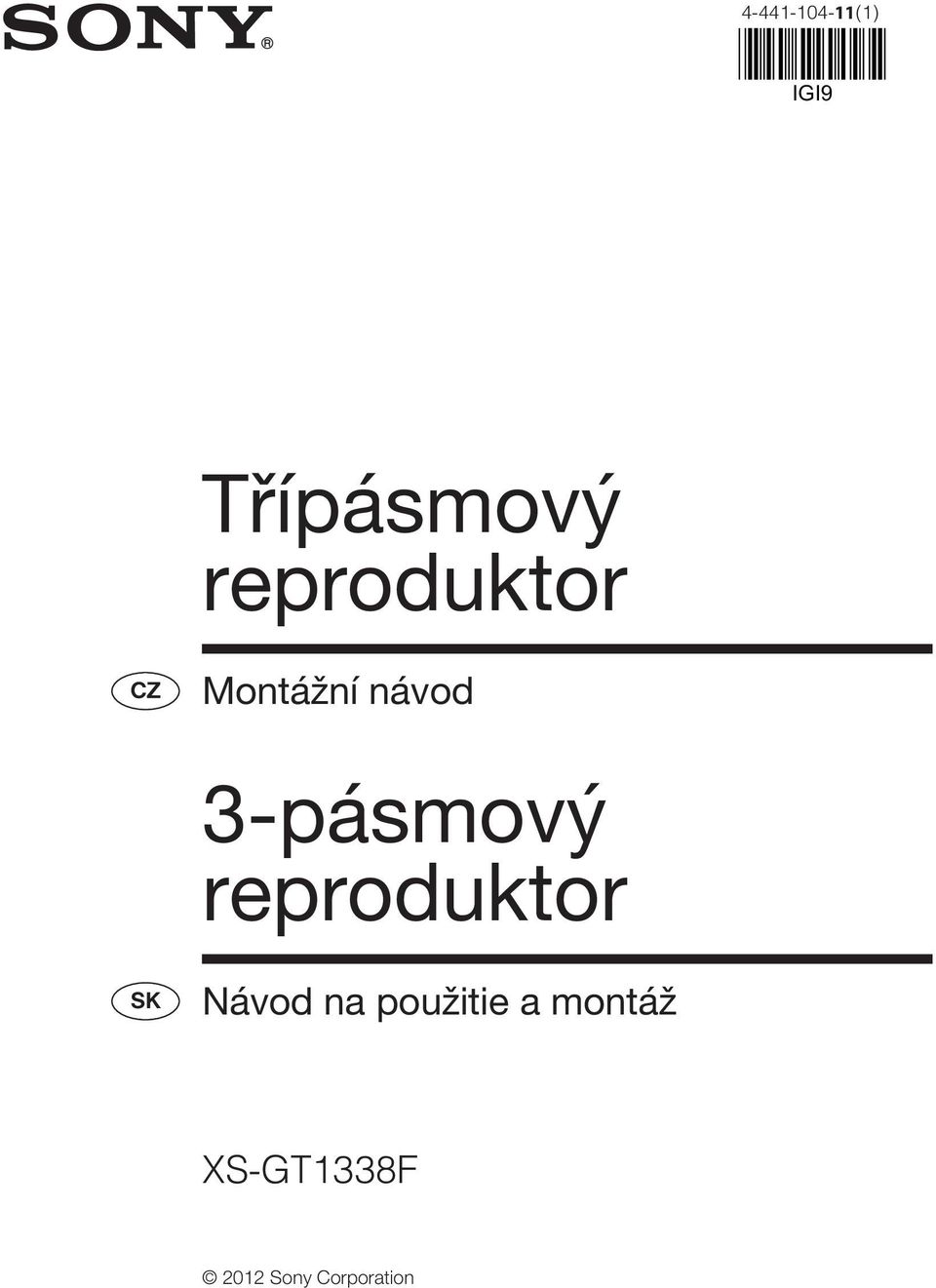 3-pásmový reproduktor Návod na