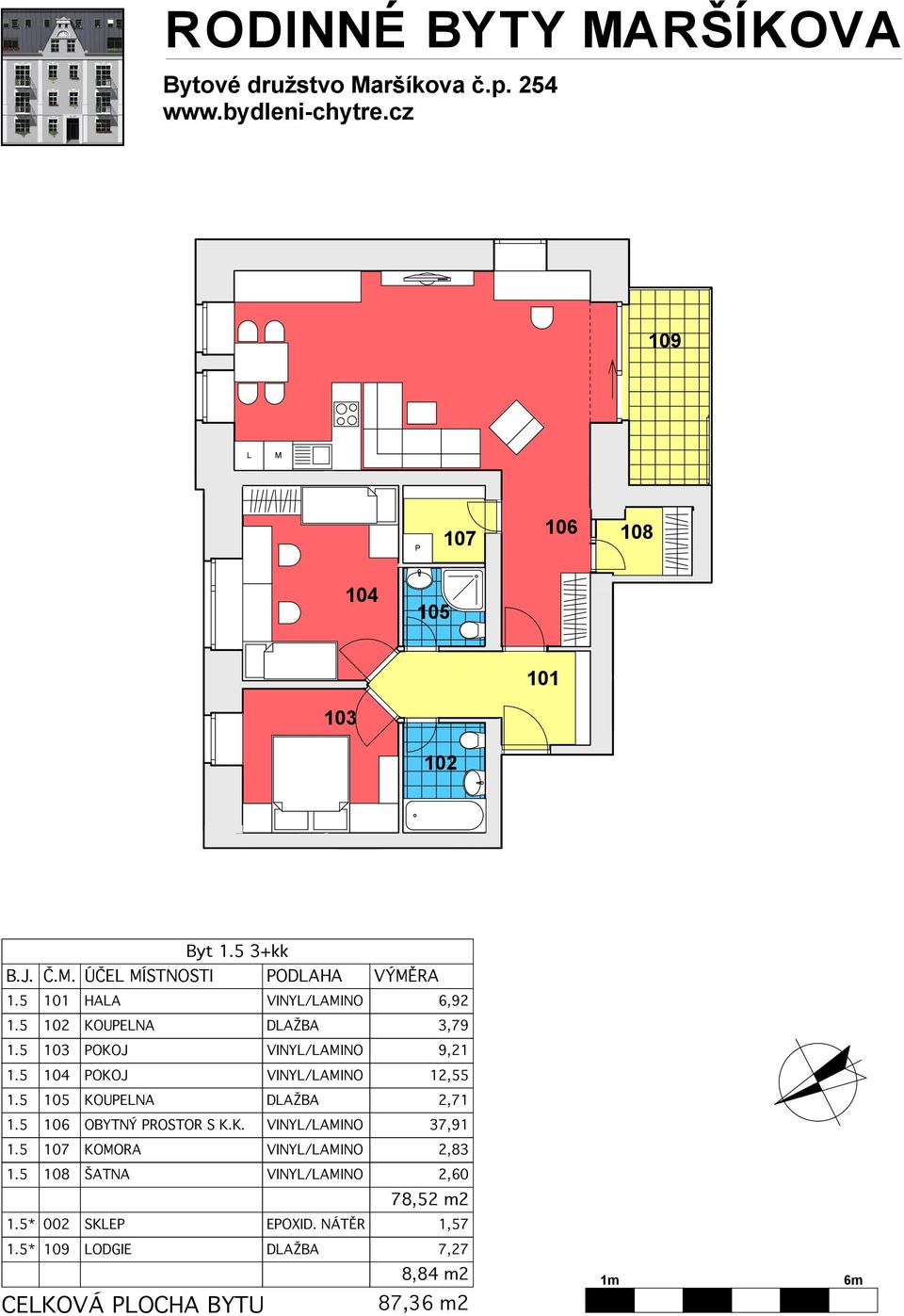 K. 37,91 1.5 107 KOORA 2,83 1.5 108 2,60 78,52 m2 1.