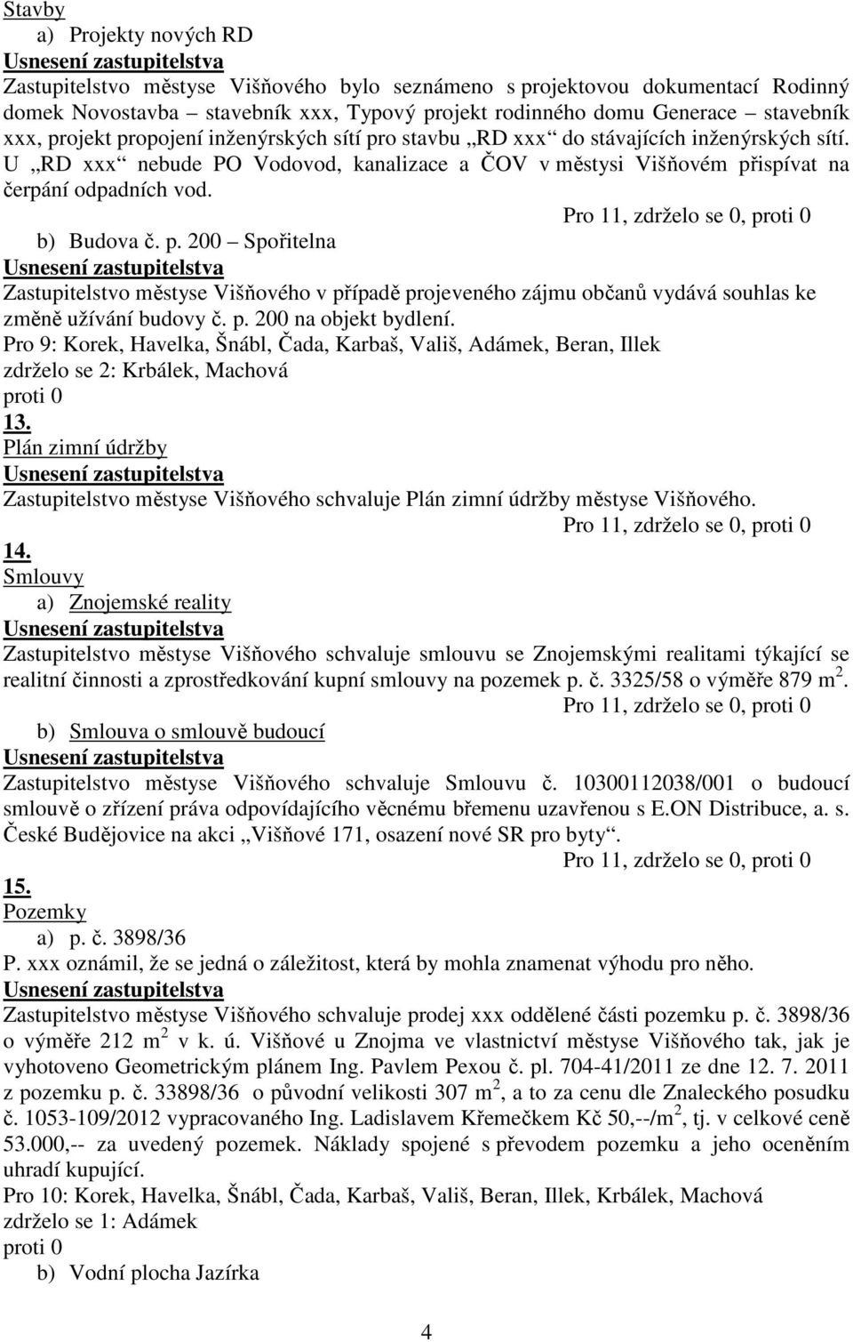 p. 200 Spořitelna Zastupitelstvo městyse Višňového v případě projeveného zájmu občanů vydává souhlas ke změně užívání budovy č. p. 200 na objekt bydlení.