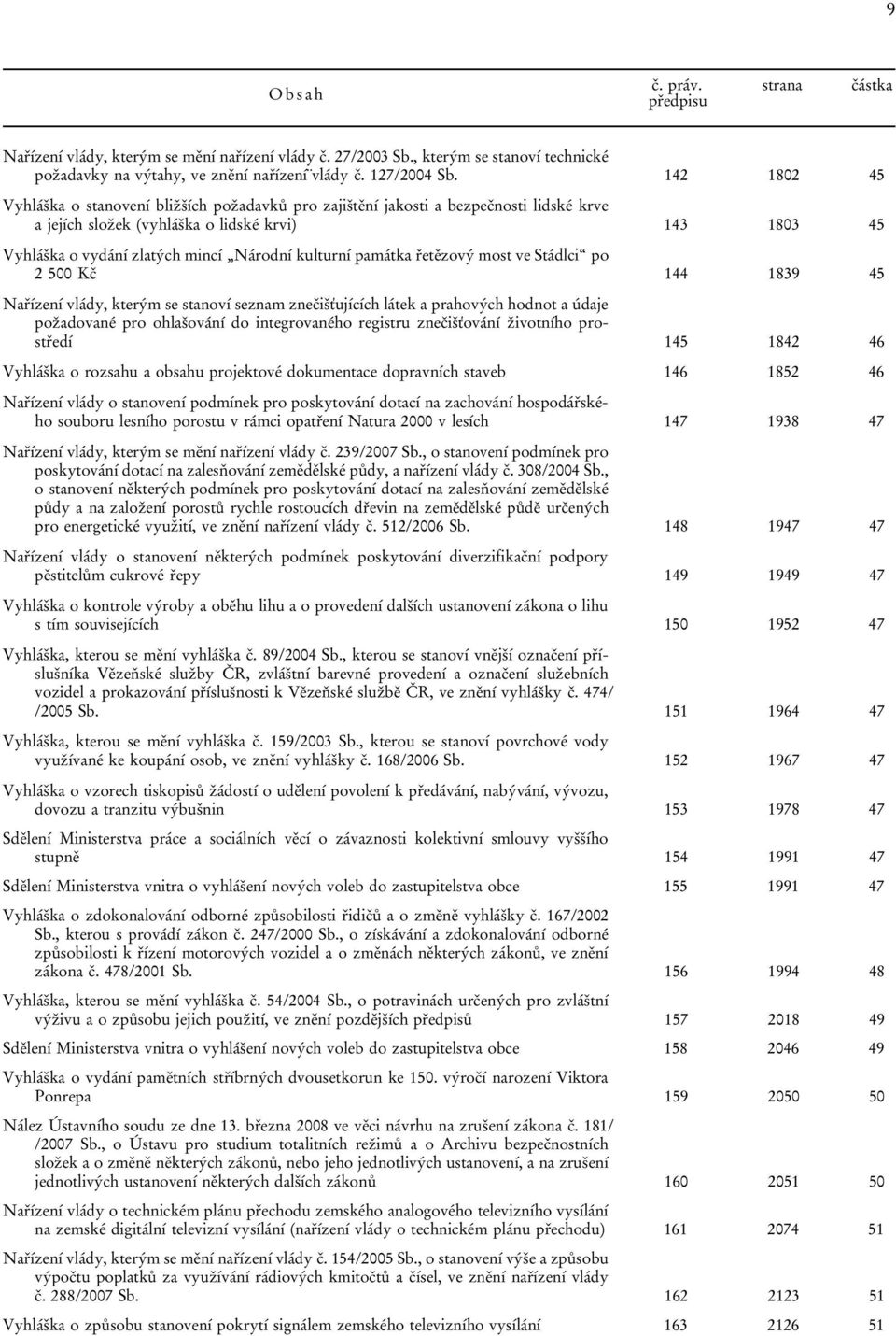 kulturní památka řetězový most ve Stádlci po 2 500 Kč 144 1839 45 Nařízení vlády, kterým se stanoví seznam znečišťujících látek a prahových hodnot a údaje požadované pro ohlašování do integrovaného