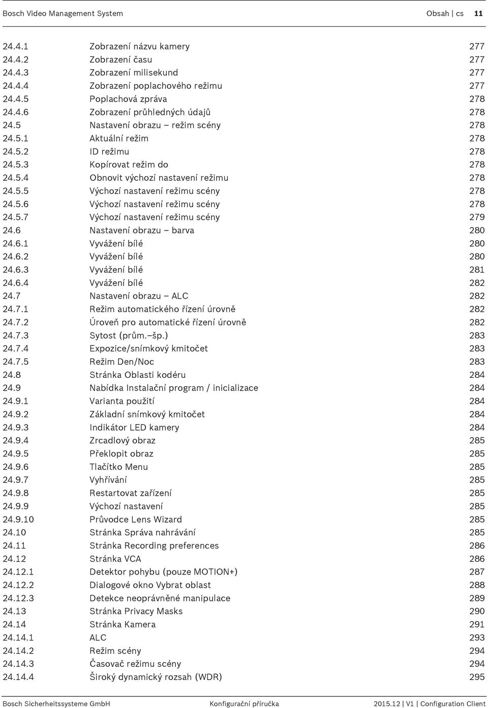 5.6 Výchozí nastavení režimu scény 278 24.5.7 Výchozí nastavení režimu scény 279 24.6 Nastavení obrazu barva 280 24.6.1 Vyvážení bílé 280 24.6.2 Vyvážení bílé 280 24.6.3 Vyvážení bílé 281 24.6.4 Vyvážení bílé 282 24.