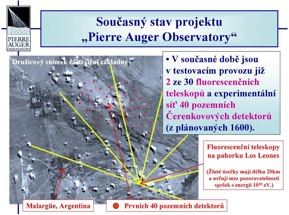 detektorů (z plánovaných 1600).