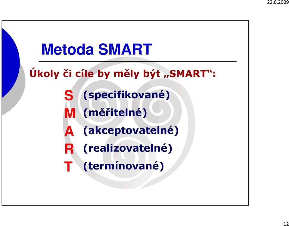 (specifikované) M (měřitelné) A R