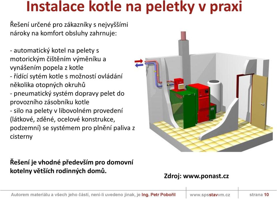 pelet do provozního zásobníku kotle - silo na pelety v libovolném provedení (látkové, zděné, ocelové konstrukce, podzemní) se systémem