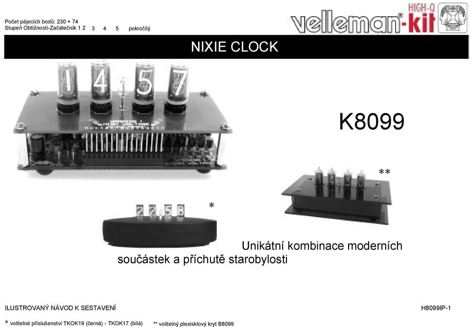 příchutě starobylosti ILUSTROVANÝ NÁVOD K SESTAVENÍ H8099IP-1 * volitelné