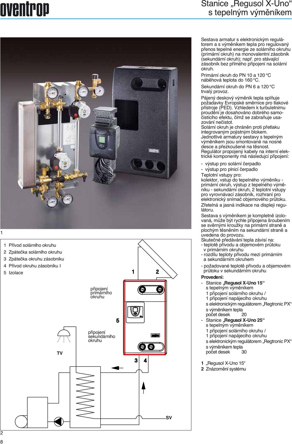 (sekundární okruh); napfi. pro stávající zásobník bez pfiímého pfiipojení na solární okruh. Primární okruh do PN 0 a 20 C nábûhová teplota do 60 C. Sekundární okruh do PN 6 a 20 C trval provoz.