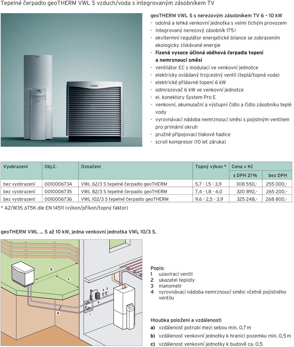 modulací ve venkovní jednotce - elektricky ovládaný trojcestný ventil (teplá/topná voda) - elektrické přídavné topení 6 kw - odmrazovač 6 kw ve venkovní jednotce - el.