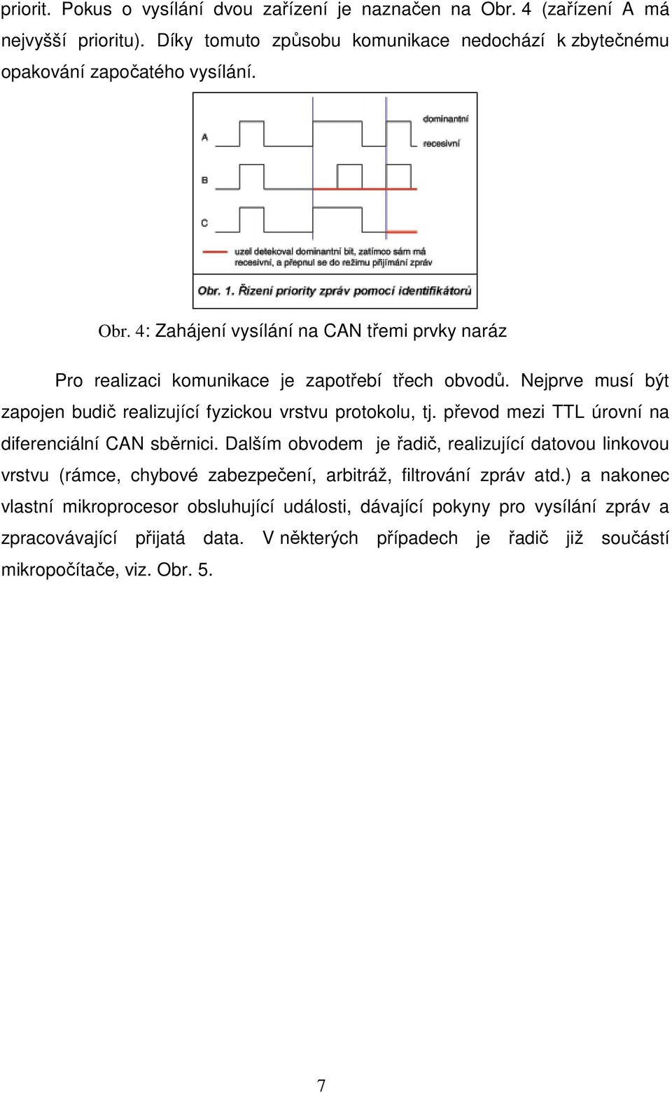 převod mezi TTL úrovní na diferenciální CAN sběrnici. Dalším obvodem je řadič, realizující datovou linkovou vrstvu (rámce, chybové zabezpečení, arbitráž, filtrování zpráv atd.