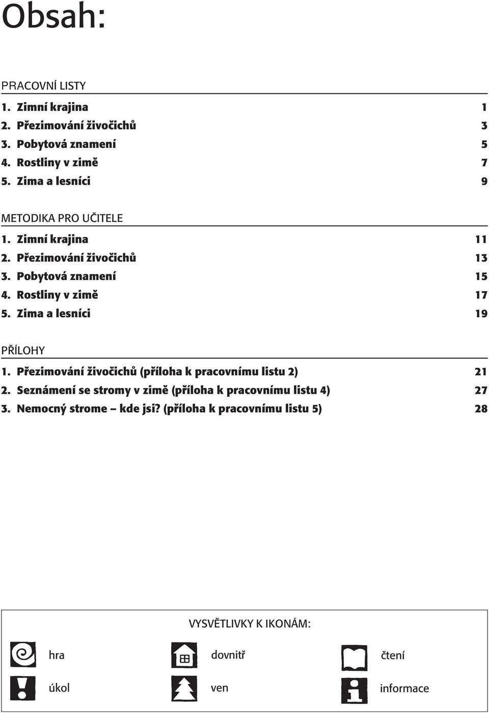 Rostliny v zimï 17 5. Zima a lesnìci 19 PÿÕLOHY 1. P ezimov nì ûivoëich (p Ìloha k pracovnìmu listu 2) 21 2.