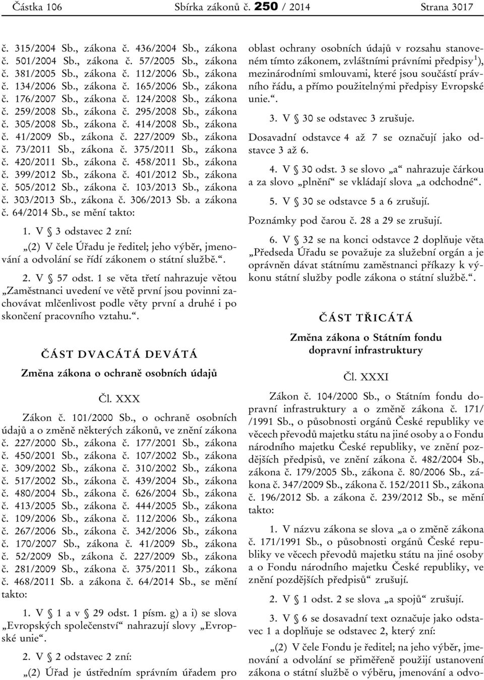 , zákona č. 227/2009 Sb., zákona č. 73/2011 Sb., zákona č. 375/2011 Sb., zákona č. 420/2011 Sb., zákona č. 458/2011 Sb., zákona č. 399/2012 Sb., zákona č. 401/2012 Sb., zákona č. 505/2012 Sb.