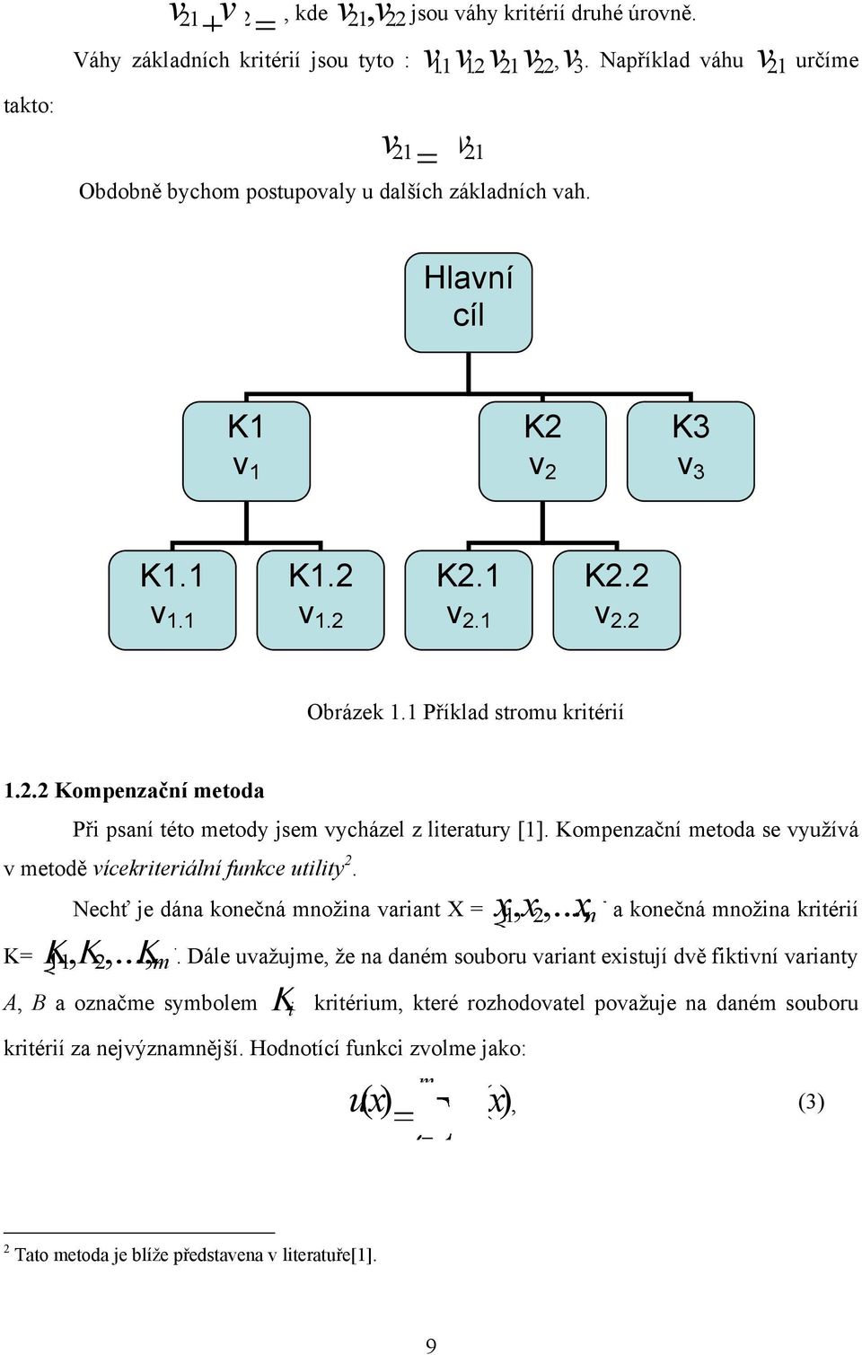 Kompenzační metoda se využívá v metodě vícekriteriální funkce utility 2. Nechť je dána konečná množina variant X = x 1, x 2,..., xn a konečná množina kritérií K= K 1, K 2,..., Km.