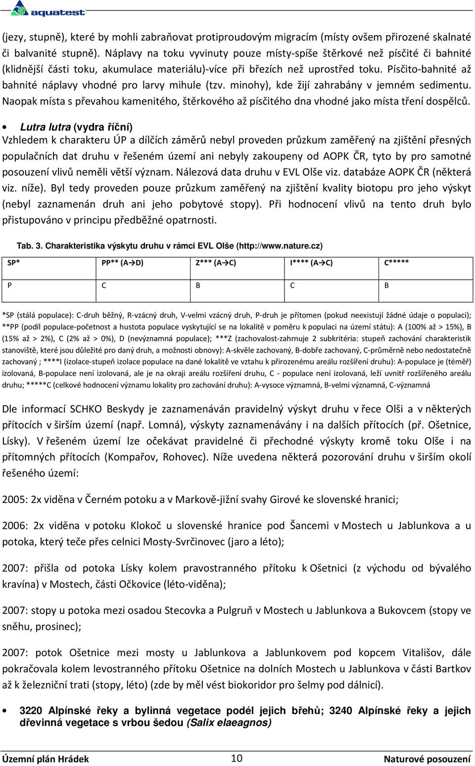 Písčito-bahnité až bahnité náplavy vhodné pro larvy mihule (tzv. minohy), kde žijí zahrabány v jemném sedimentu.