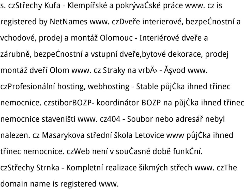 www. cz Straky na vrbä - Ăşvod www. czprofesionální hosting, webhosting - Stable půjčka ihned třinec nemocnice.