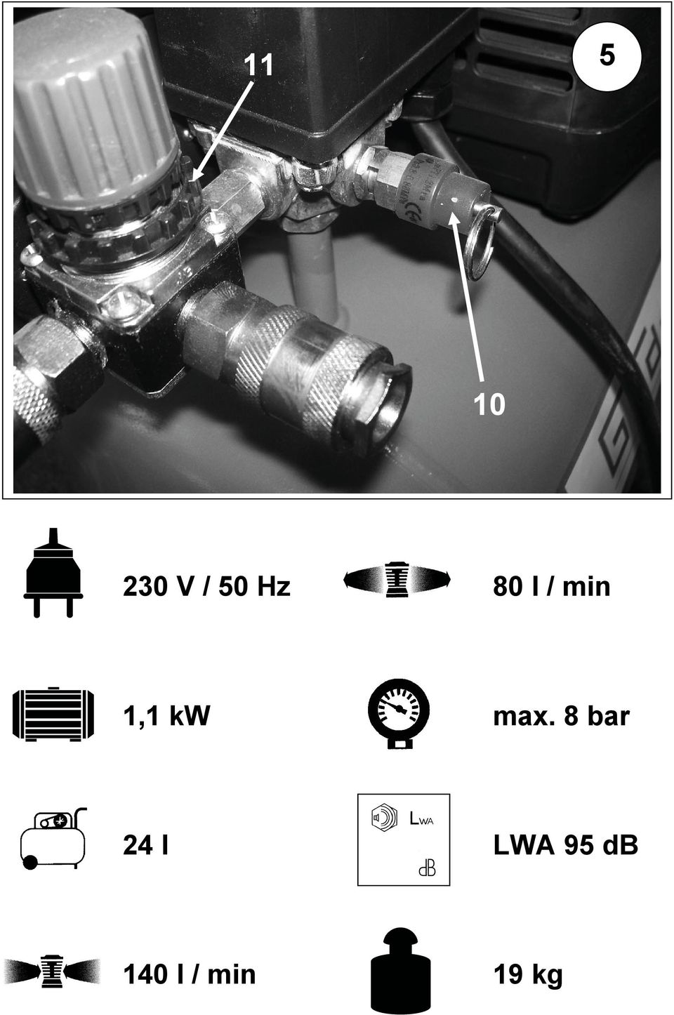 max. 8 bar 24 l LWA