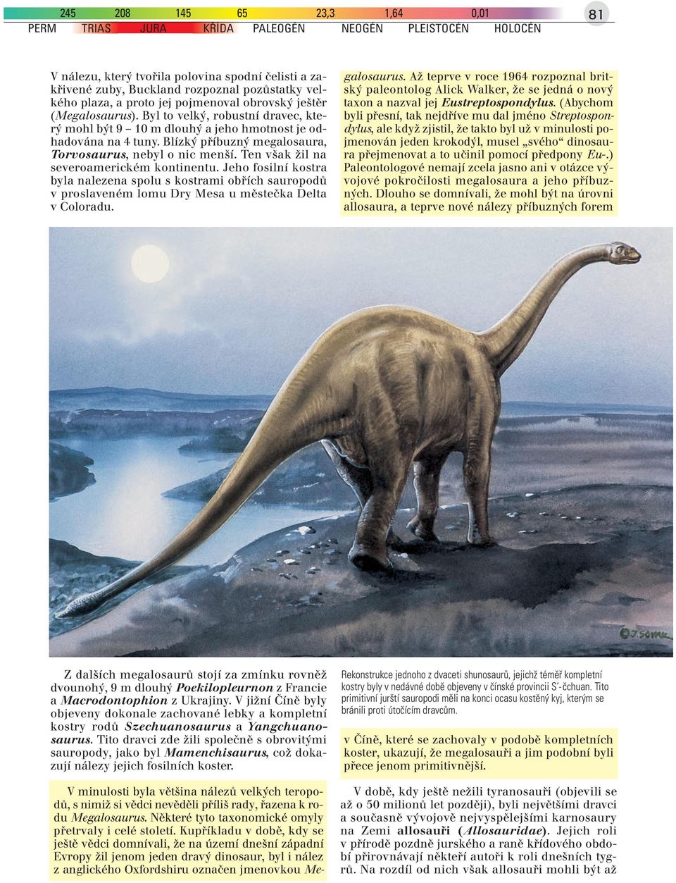 Blízký příbuzný megalosaura, Torvosaurus, nebyl o nic menší. Ten však žil na severoamerickém kontinentu.