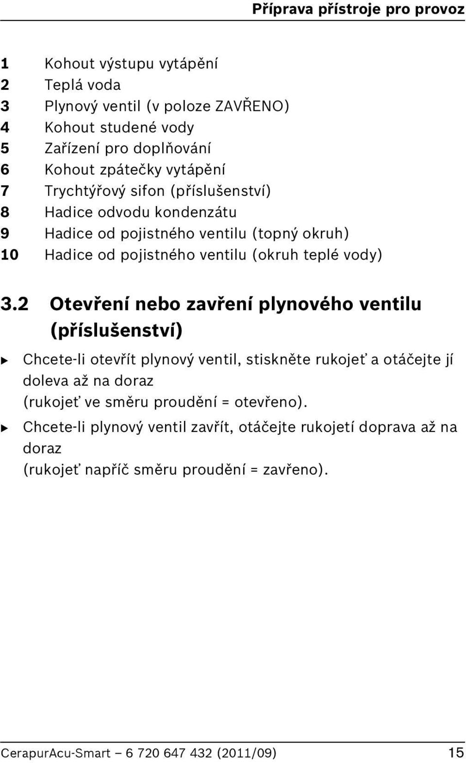 ventilu (okruh teplé vody) 3.