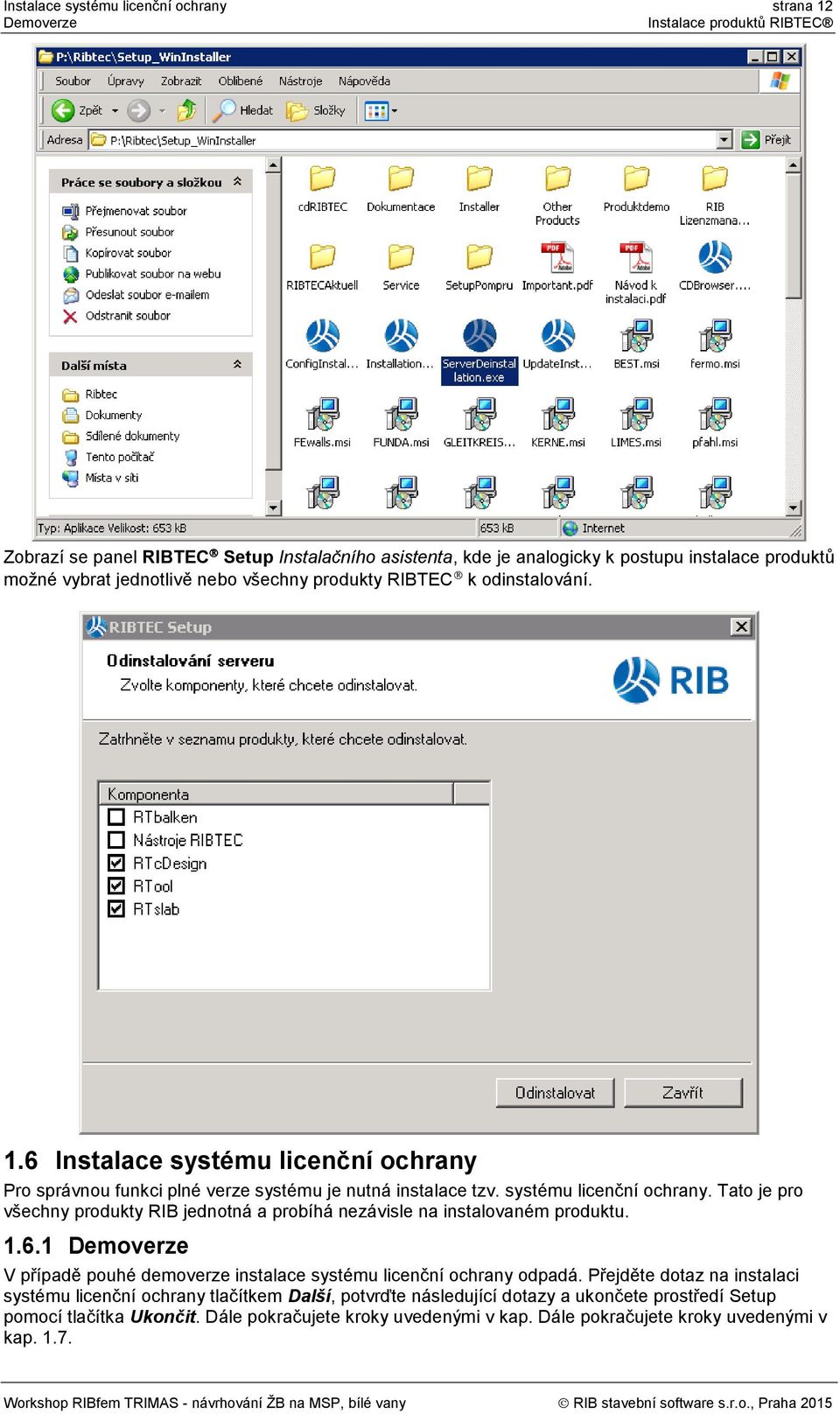 1.6.1 Demoverze V případě pouhé demoverze instalace systému licenční ochrany odpadá.