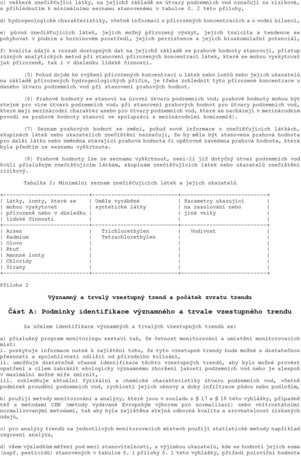 tendence se pohybovat v půdním a horninovém prostředí, jejich perzistence a jejich bioakumulační potenciál, f) kvalita údajů a rozsah dostupných dat na jejichž základě se prahové hodnoty stanovují,