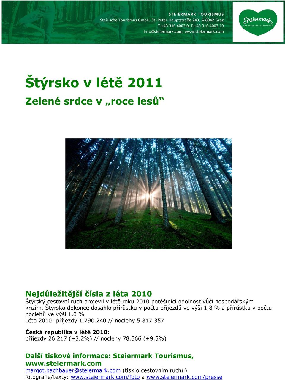 790.240 // noclehy 5.817.357. Česká republika v létě 2010: příjezdy 26.217 (+3,2%) // noclehy 78.