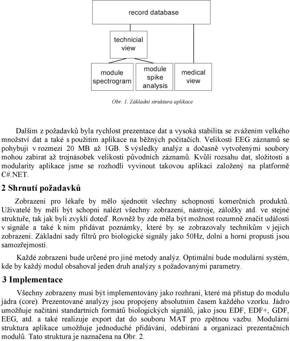 Kvůli rozsahu dat, složitosti a modularity aplikace jsme se rozhodli vyvinout takovou aplikaci založený na platformě C#.NET.