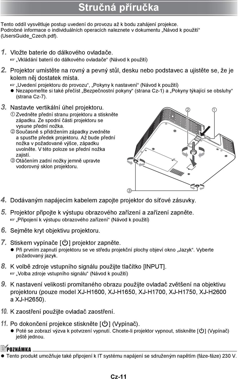 Projektor umístěte na rovný a pevný stůl, desku nebo podstavec a ujistěte se, že je kolem něj dostatek místa.