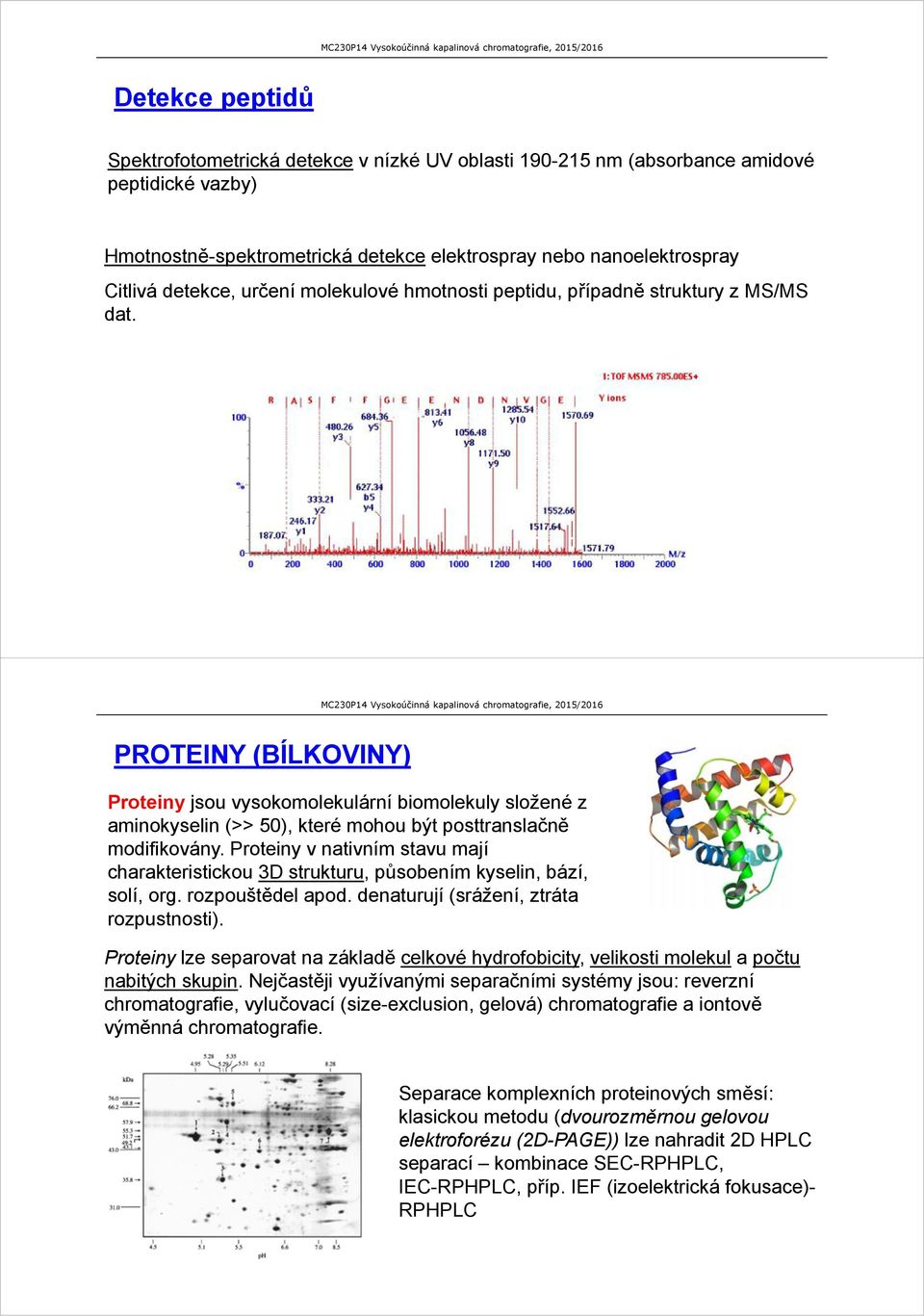 PROTEINY (BÍLKOVINY) Proteiny jsou vysokomolekulární biomolekuly složené z aminokyselin (>> 50), které mohou být posttranslačně modifikovány.