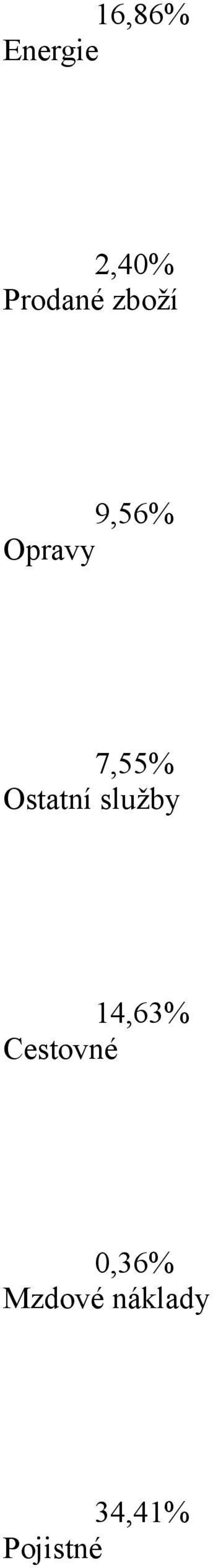 Ostatní služby 14,63% Cestovné