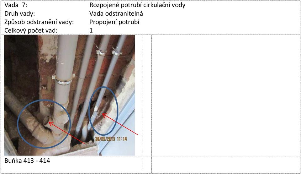 Způsob odstranění vady: Propojení