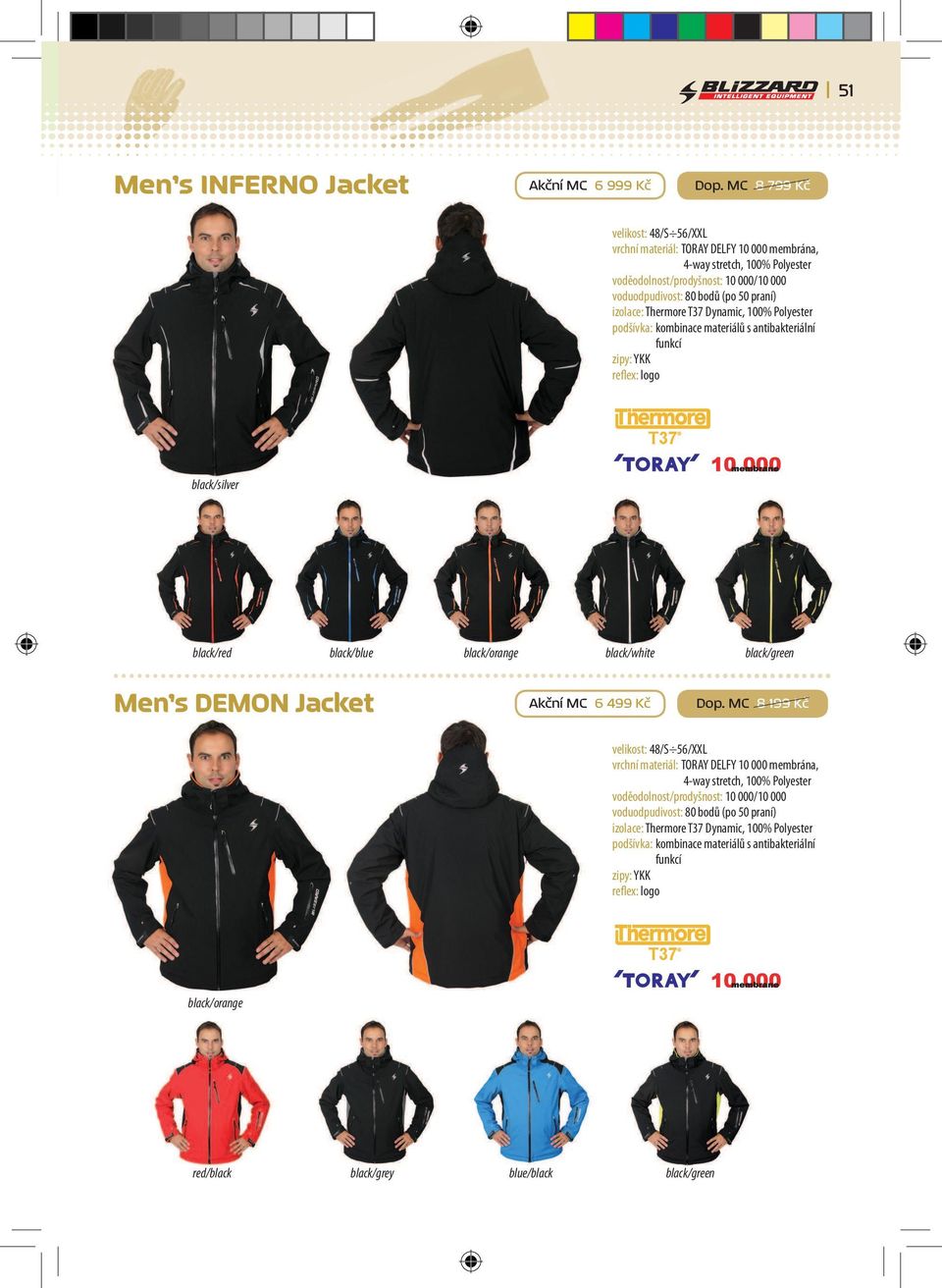 kombinace materiálů s antibakteriální funkcí zipy: YKK T37 black/silver black/red black/blue Men s DEMON Jacket black/orange black/white Akční MC 6 499 Kč black/green