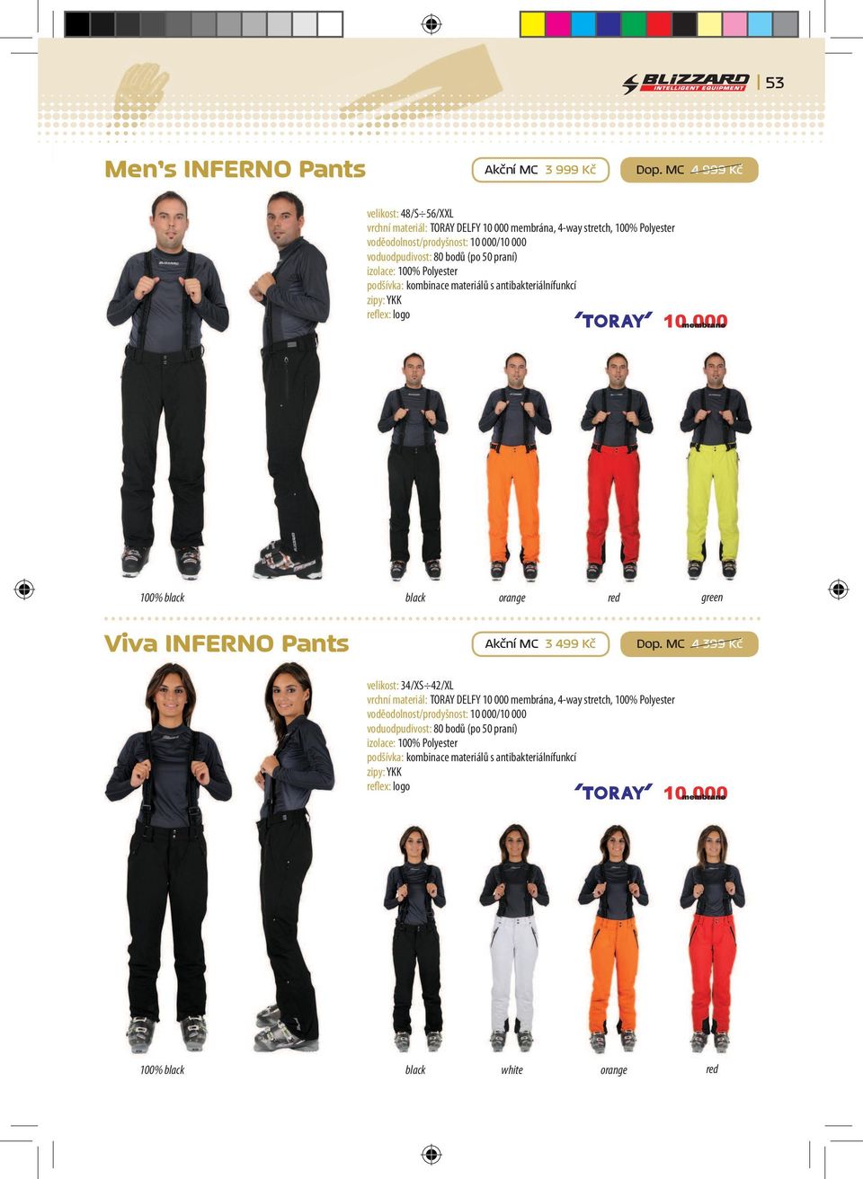 Polyester podšívka: kombinace materiálů s antibakteriálnífunkcí zipy: YKK 100% black Viva INFERNO Pants black orange red green Akční