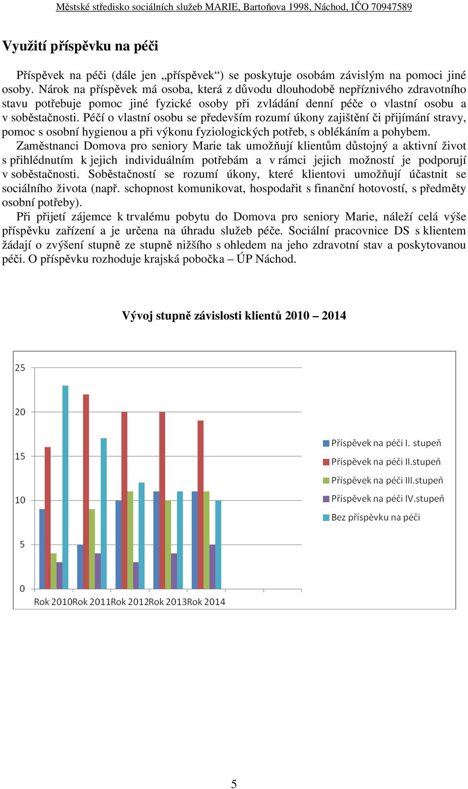 Péčí o vlastní osobu se především rozumí úkony zajištění či přijímání stravy, pomoc s osobní hygienou a při výkonu fyziologických potřeb, s oblékáním a pohybem.