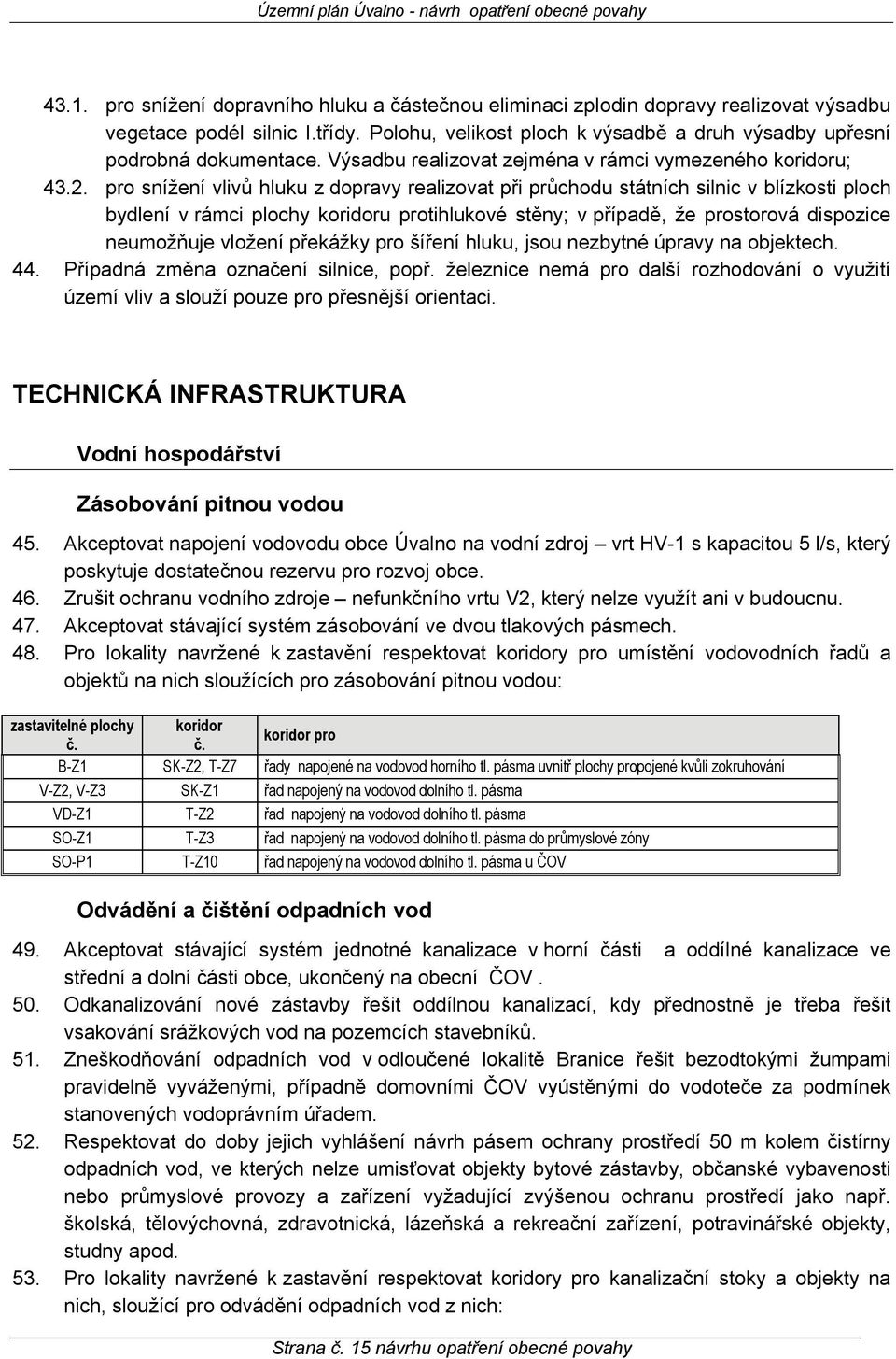 pro snížení vlivů hluku z dopravy realizovat při průchodu státních silnic v blízkosti ploch bydlení v rámci plochy koridoru protihlukové stěny; v případě, že prostorová dispozice neumožňuje vložení