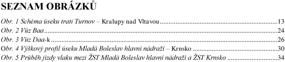 4 Výškový profil úseku Mladá Boleslav hlavní nádraží Krnsko... 30 Obr.