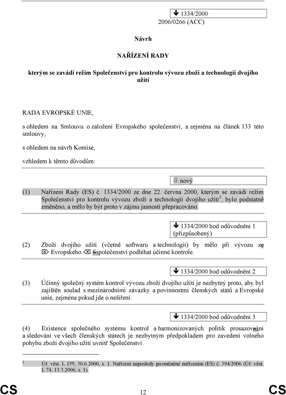 června 2000, kterým se zavádí režim Společenství pro kontrolu vývozu zboží a technologií dvojího užití 2, bylo podstatně změněno, a mělo by být proto v zájmu jasnosti přepracováno.