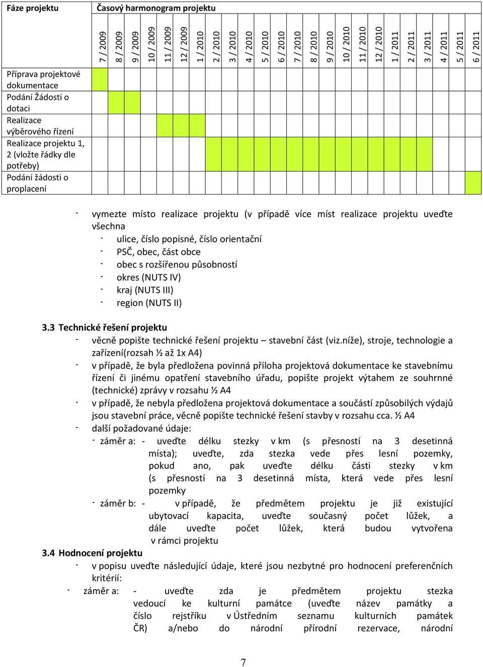 Podání žádosti o proplacení - vymezte místo realizace projektu (v případě více míst realizace projektu uveďte všechna - ulice, číslo popisné, číslo orientační - PSČ, obec, část obce - obec s