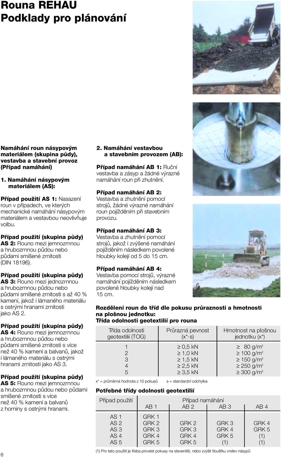 Případ použití (skupina půdy) AS 2: Rouno mezi jemnozrnnou a hrubozrnnou půdou nebo půdami smíšené zrnitosti (DIN 18196).