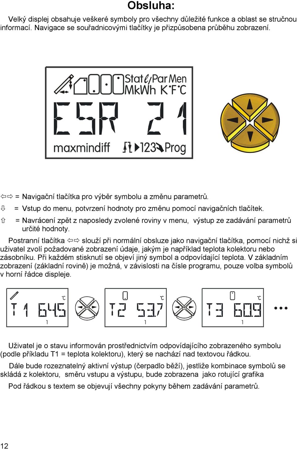 = Navrácení zpět z naposledy zvolené roviny v menu, výstup ze zadávání parametrů určité hodnoty.