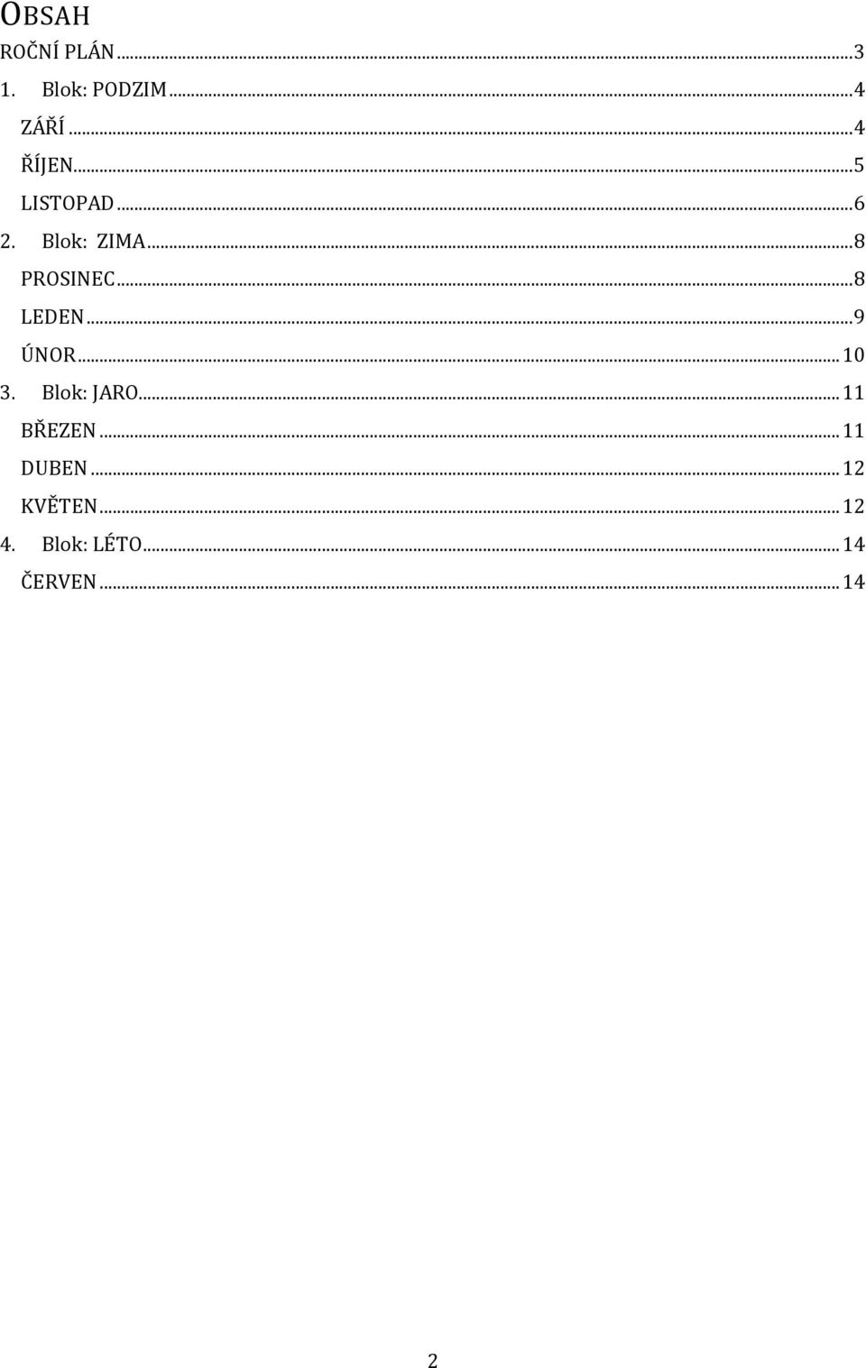.. 9 ÚNOR... 10 3. Blok: JARO... 11 BŘEZEN... 11 DUBEN.
